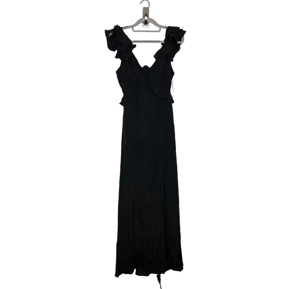 Francesca Bettini Dresses & Skirts - Francescas Blue Rain Maxi Dress Womens Small Black Ruffle Flowy Fairy Whimsigoth